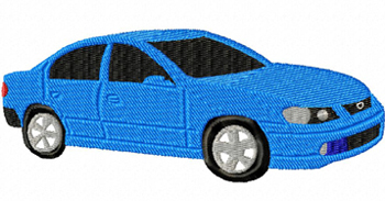 blue car digitized design