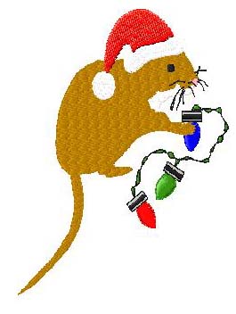 Mouse with a Christmas Hat