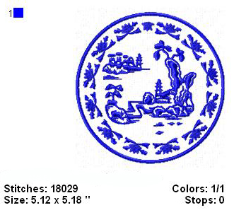 Chinese Plate Bluework